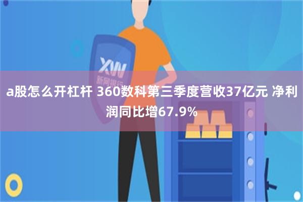 a股怎么开杠杆 360数科第三季度营收37亿元 净利润同比增67.9%