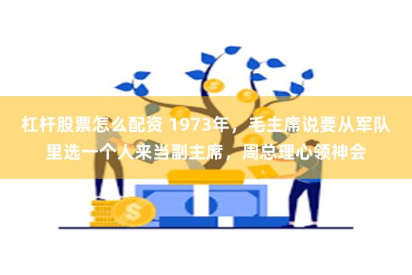 杠杆股票怎么配资 1973年，毛主席说要从军队里选一个人来当副主席，周总理心领神会