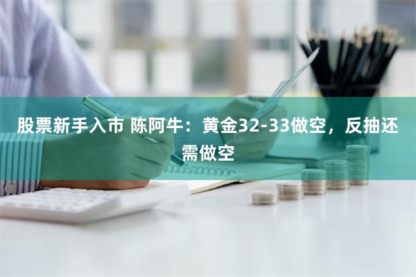 股票新手入市 陈阿牛：黄金32-33做空，反抽还需做空