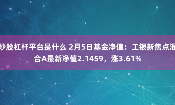 炒股杠杆平台是什么 2月5日基金净值：工银新焦点混合A最新净值2.1459，涨3.61%